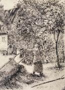 Camille Pissarro Woman emptying a wheelbarrow oil painting reproduction